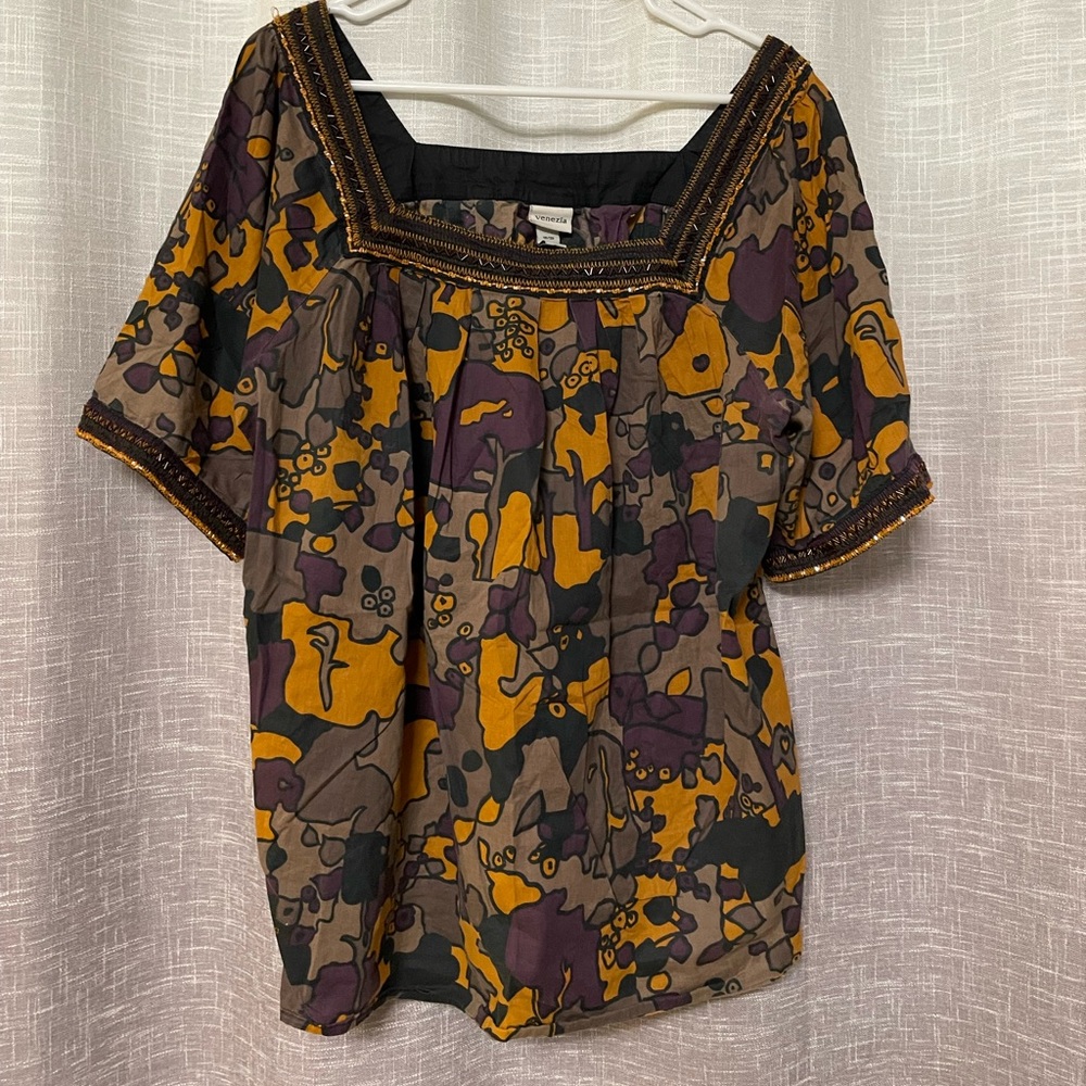 Beaded multicolored top
